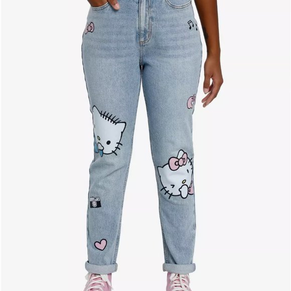 Sanrio Hello Kitty & Dear Daniel Mom Jeans Hot Topic - Junior Sizing - Picture 1 of 5